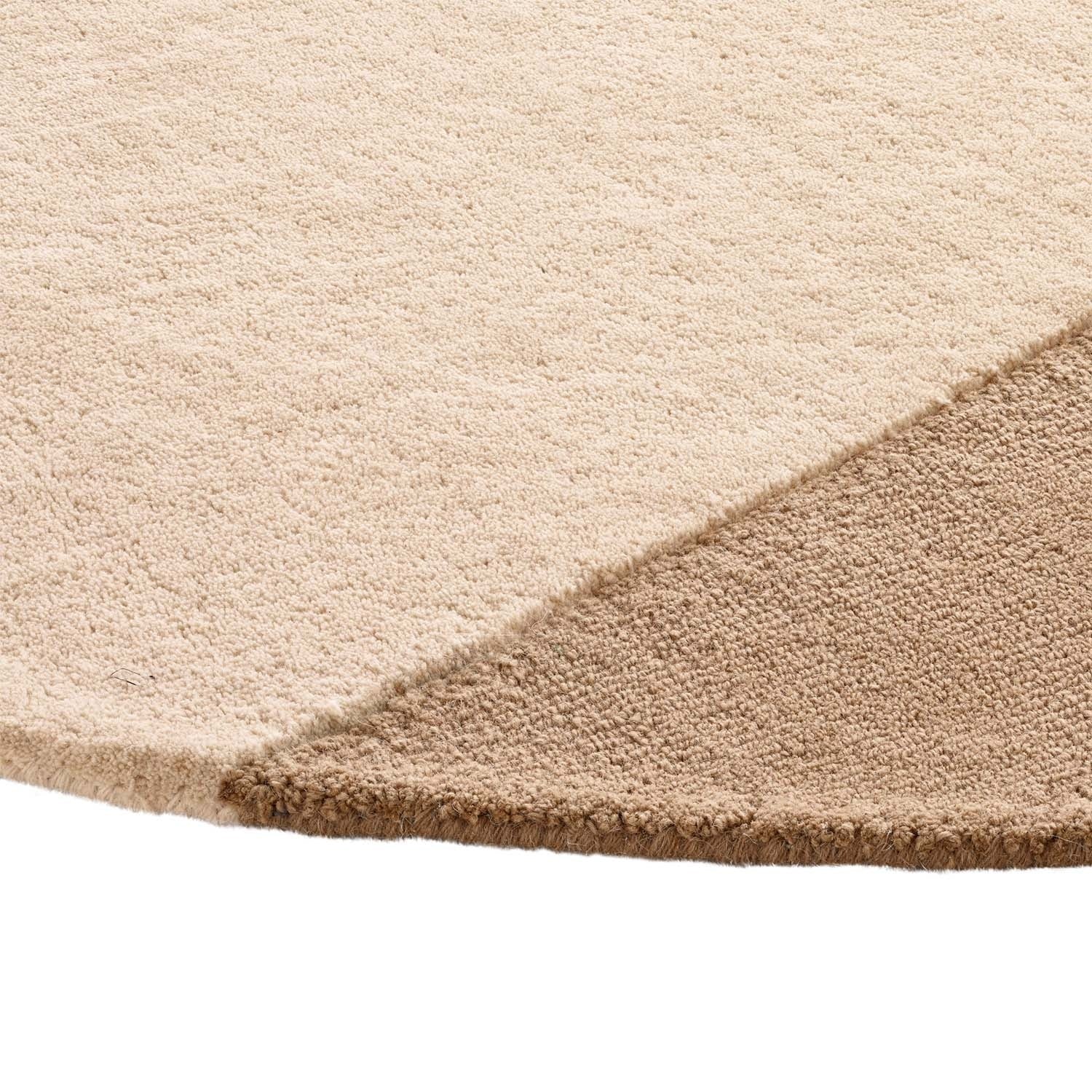 Round wool floor rug - Organix Beige/Cream 210