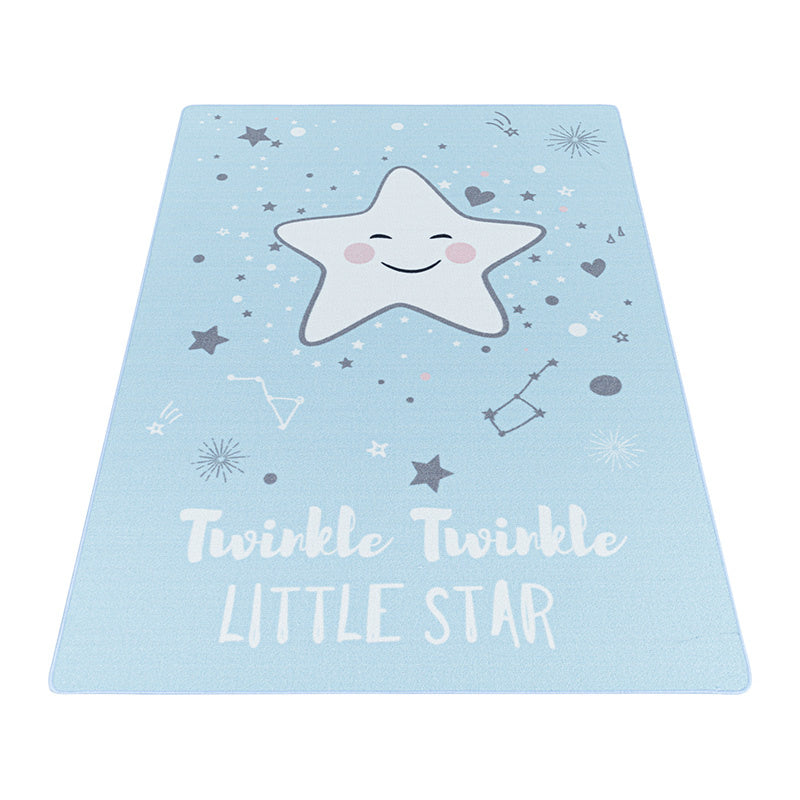 Children's floor rug - Pleun Star Blue