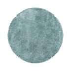 Round high-pile floor rug - Fuzzy Light Blue