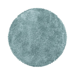 Round high-pile floor rug - Fuzzy Light Blue
