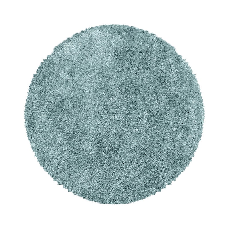 Round high-pile floor rug - Fuzzy Light Blue
