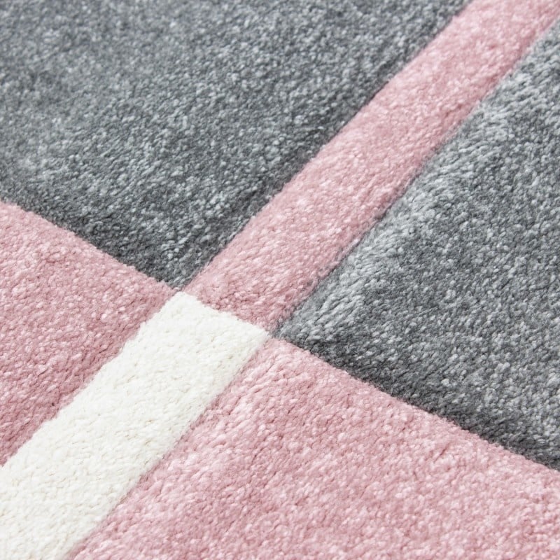 Modern floor rug - Tetris Pink 1310
