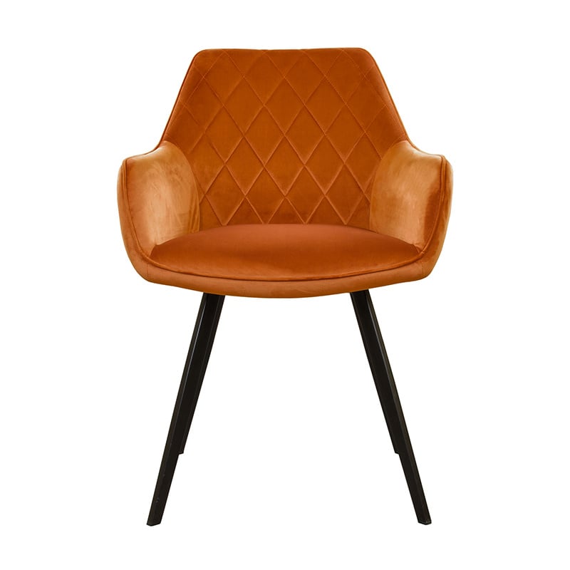 Velvet Dining Chair - Karl Orange