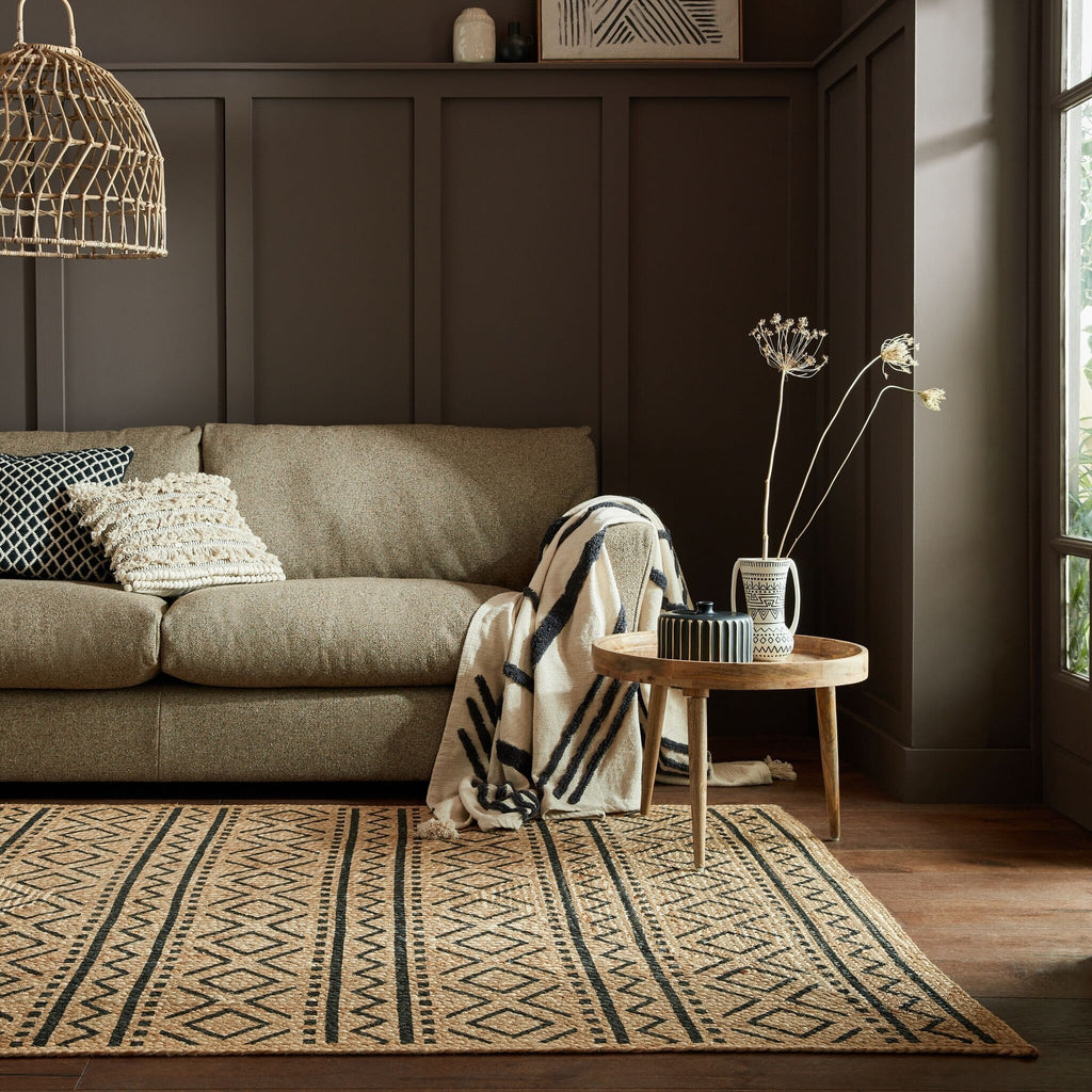 Jute floor rug - Lucio Geo Natural