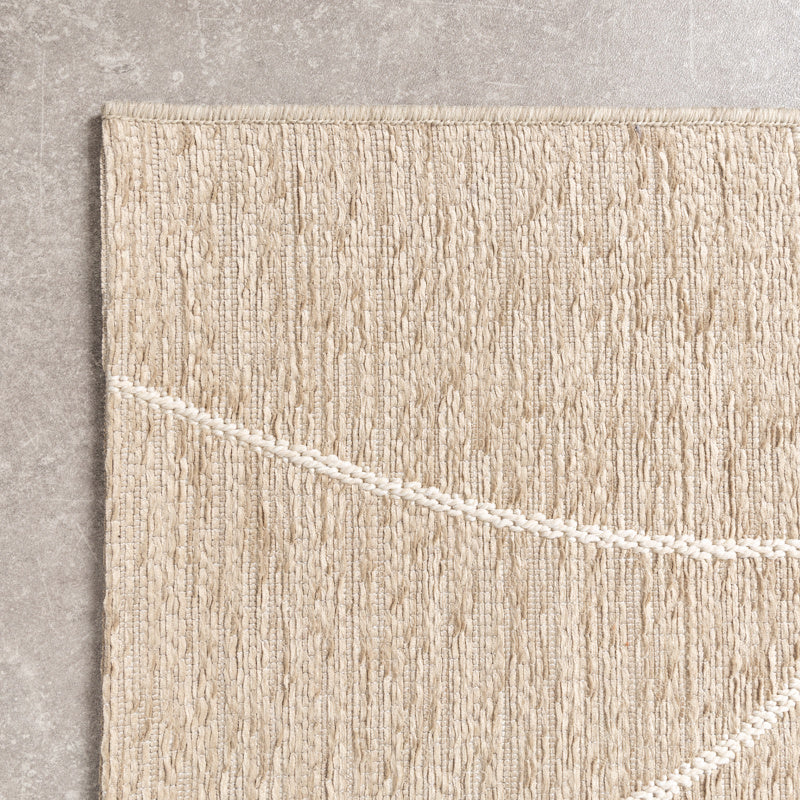 Modern Outdoor Rug - Porto Lines Cream