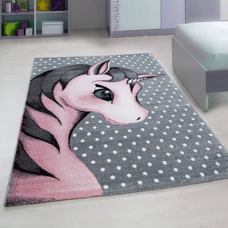 Children's floor rug Unicorn - Anna Pink