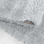 Round High-pile floor rug - Blushy Light Grey