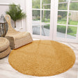 Round High Pile Rug - Solid Yellow