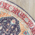 Round Vintage Rug - Azara Blue/Red