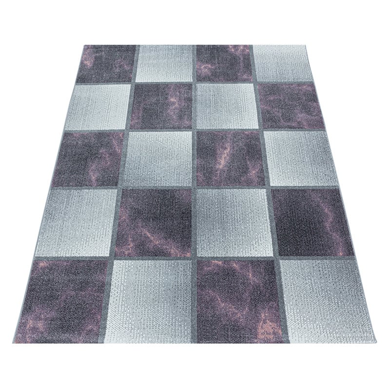 Modern floor rug - Optimism Box Purple/Grey