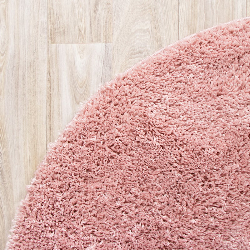 Round High Pile Rug - Lofty Pink