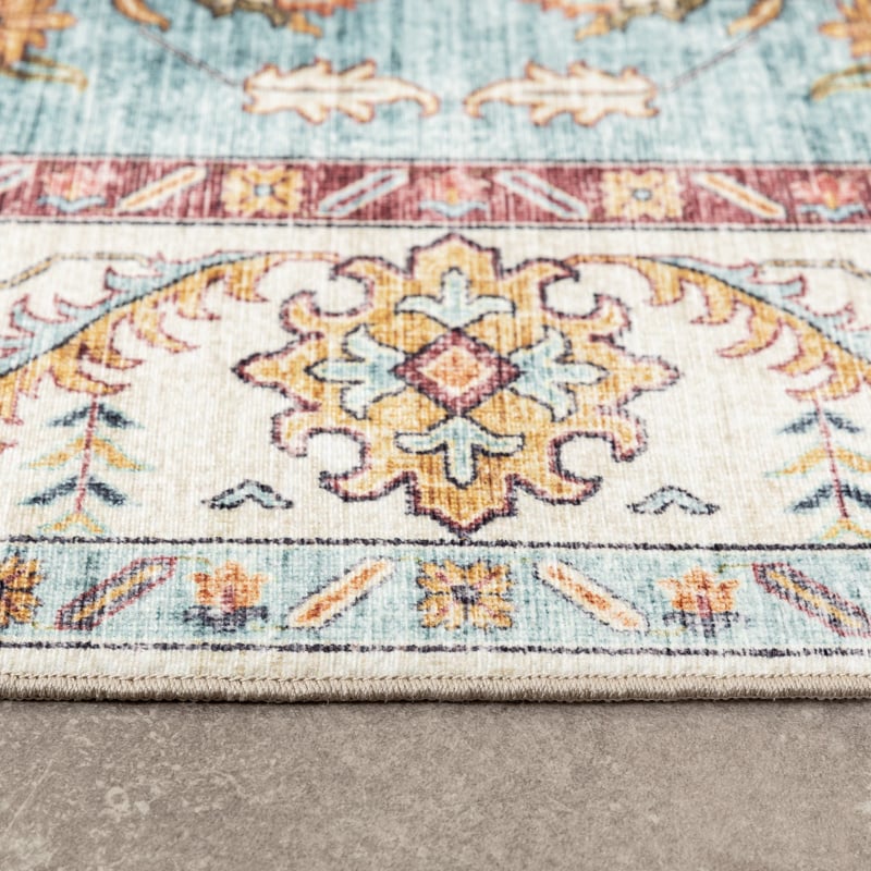 Vintage Outdoor Rug - Santo Medallion Light Blue