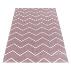 Low-pile floor rug - Smoothly Weave Pink/White
