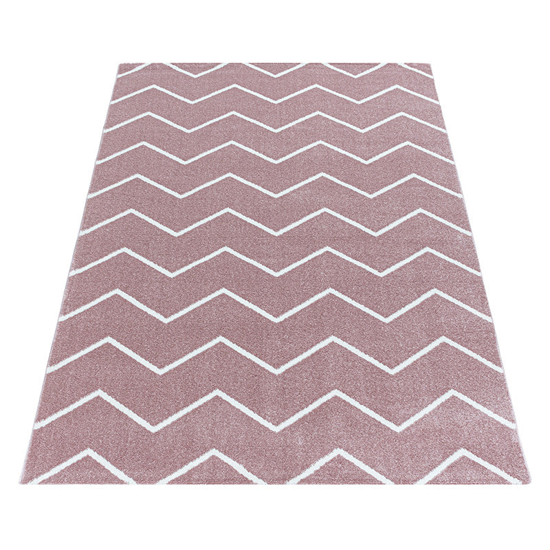 Low-pile floor rug - Smoothly Weave Pink/White