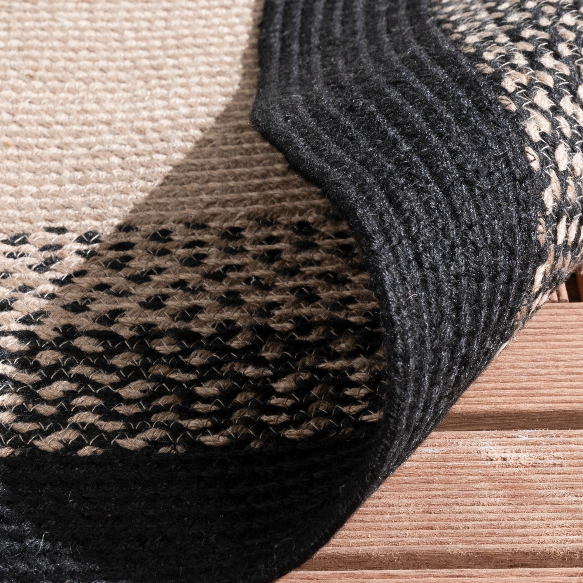 Round Indoor Outdoor Rug - Florence Black