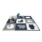 Foam puzzle mat XL - Lio Forest Dark Blue/White