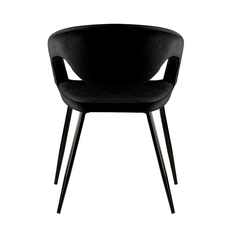 Velvet dining chair - Lenn Black