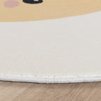 Round Washable Kids Rug - Sammy Giraffe Yellow