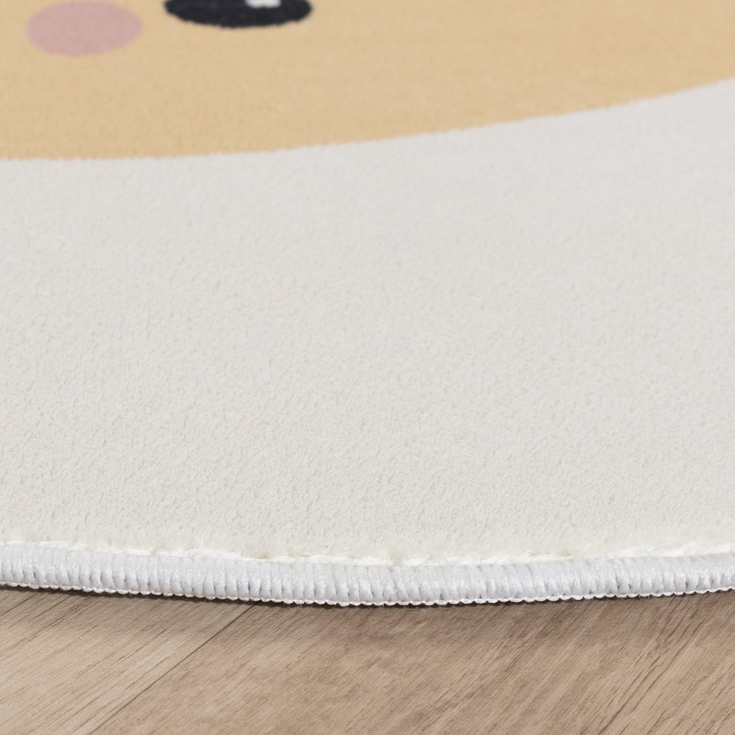Round Washable Kids Rug - Sammy Giraffe Yellow