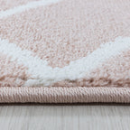 Retro floor rug - Stencil Pattern Pink/White