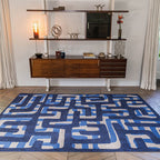 Retro floor rug - Kuba Ultramarine 9336