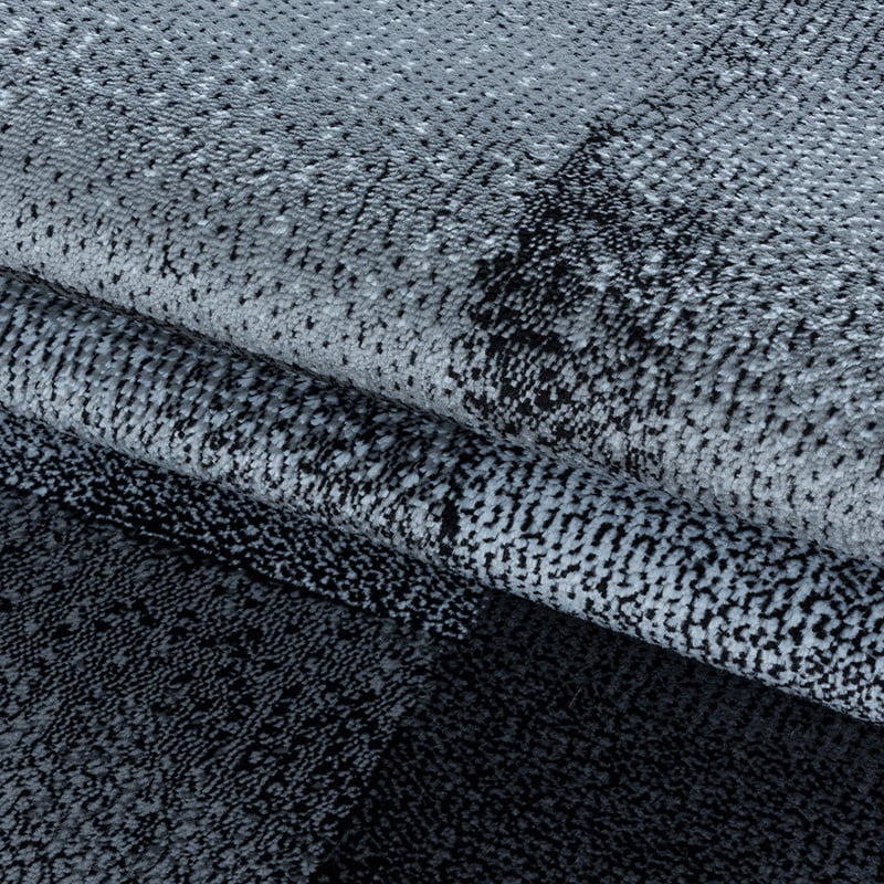 Modern floor rug - Streaky Box Black/Grey
