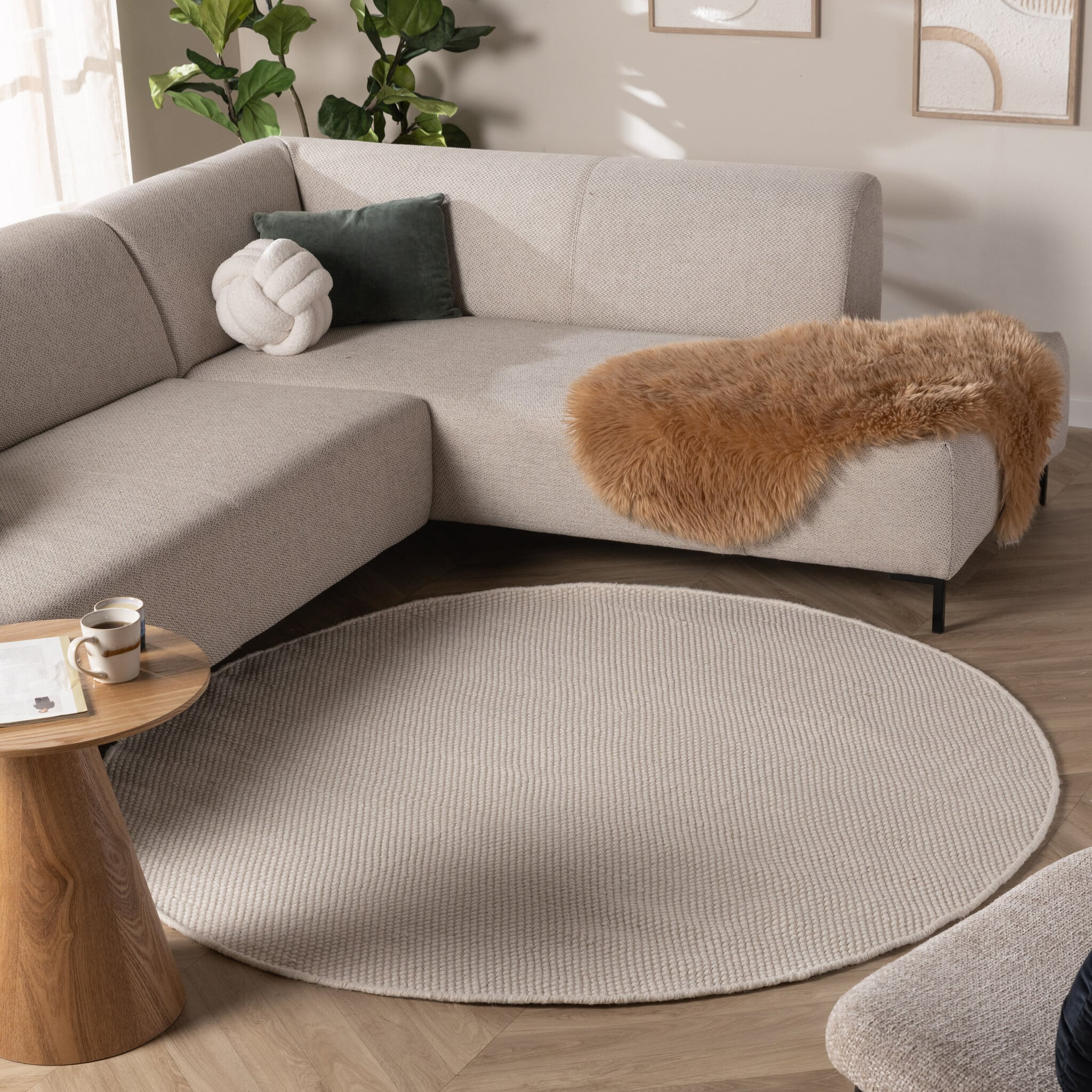 Round Wool Rug - Bliss Cream
