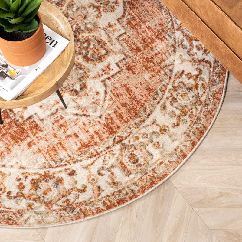 Round Vintage Rug - Spring Medallion Terra/Cream