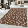 Retro Floor Rug - Stencil Pattern Brown/White