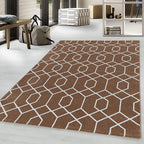 Retro Floor Rug - Stencil Pattern Brown/White