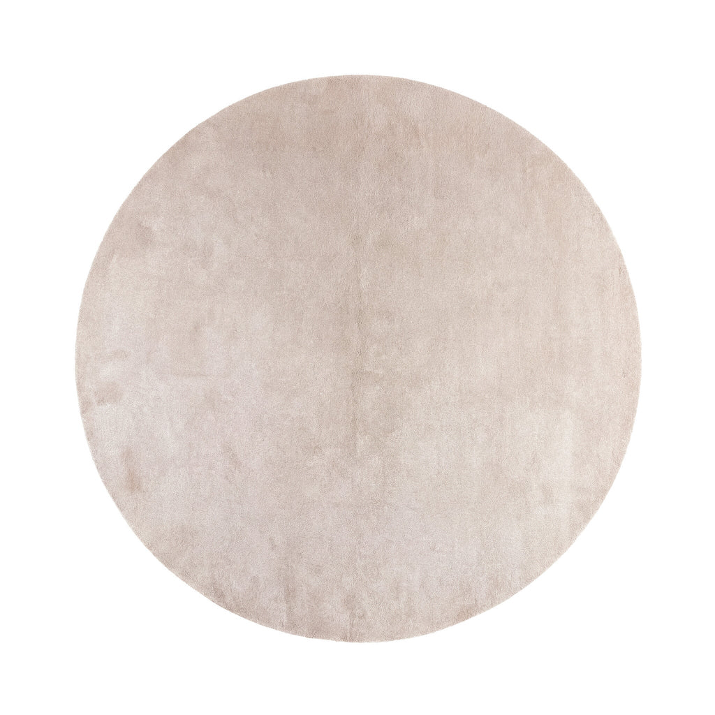 Round Washable Rug – Clean Beige