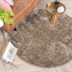 Round High-Pile Rug - Glazy Taupe