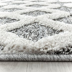 Scandinavian Floor Rug - Pitea Knot Grey/Cream