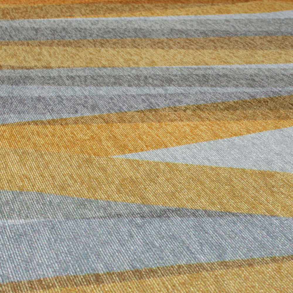 Washable floor rug - Fabio Stripe Grey/Yellow