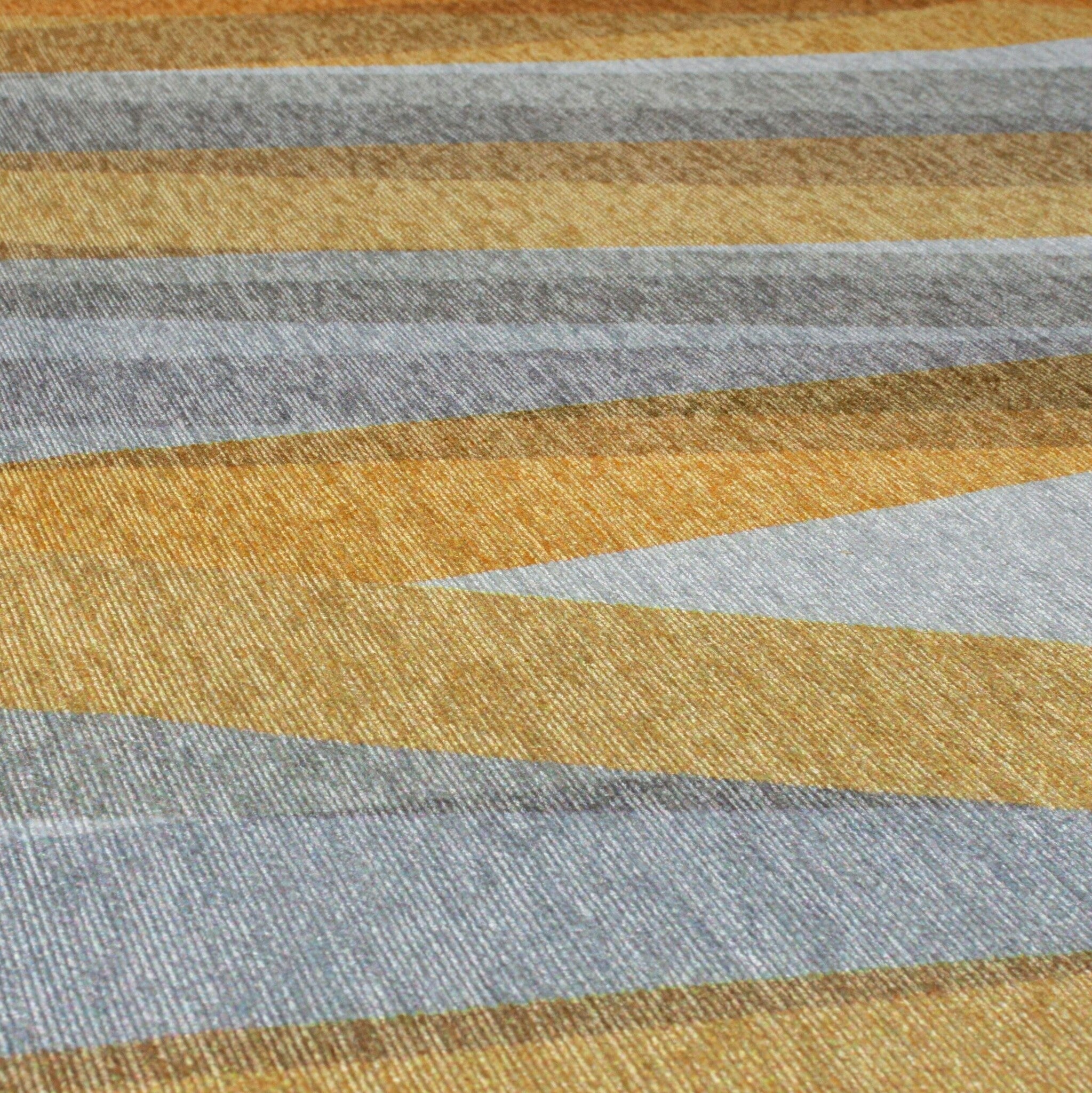 Washable floor rug - Fabio Stripe Grey/Yellow