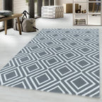 Modern floor rug - Streaky Square Grey/White