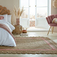 Jute floor rug - Grazo Natural/Pink
