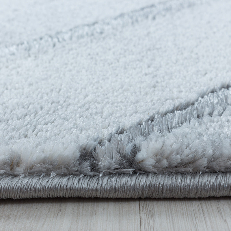 Modern floor rug - Marble Square Grey/Silver