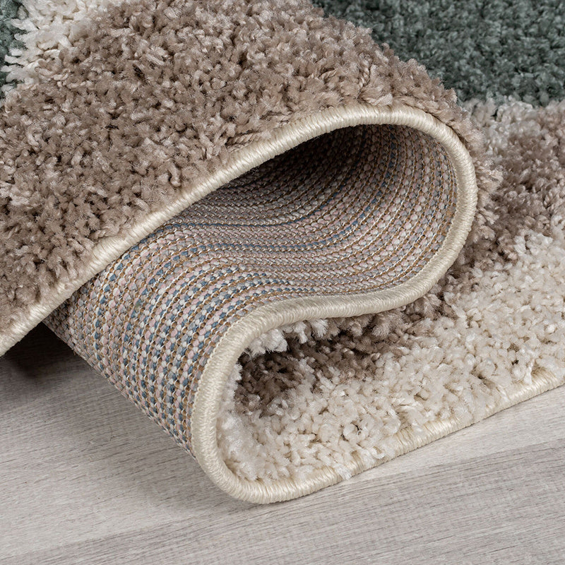 High-Pile Floor Rug - Alano Stream Blue/Green