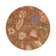 Round washable rug - Misty Flowers Terracotta
