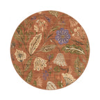 Round washable rug - Misty Flowers Terracotta