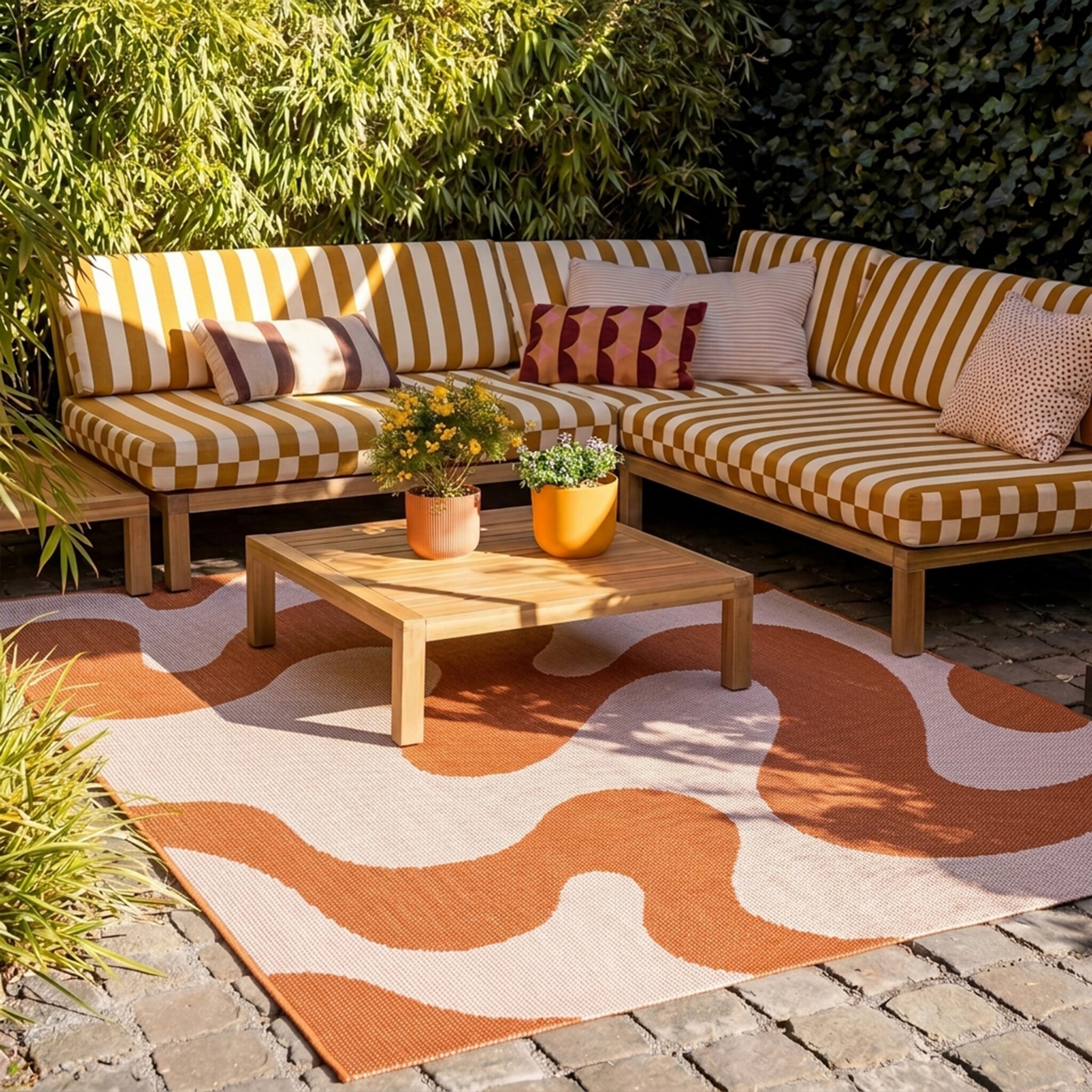 Outdoor Rug - Summer Swirl Terracotta