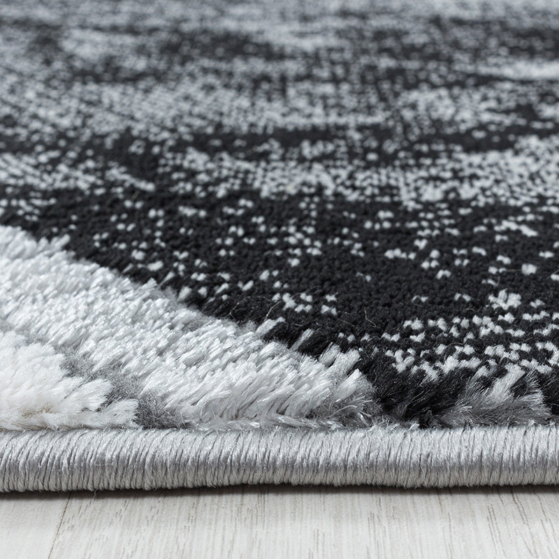 Modern floor rug - Marble Design Grey/Silver
