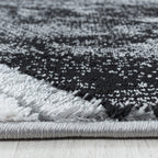 Modern floor rug - Marble Design Grey/Silver