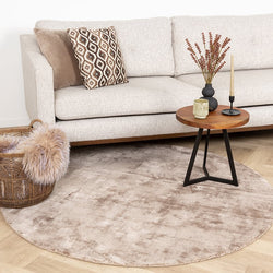 Round Viscose Rug - Pearl Taupe