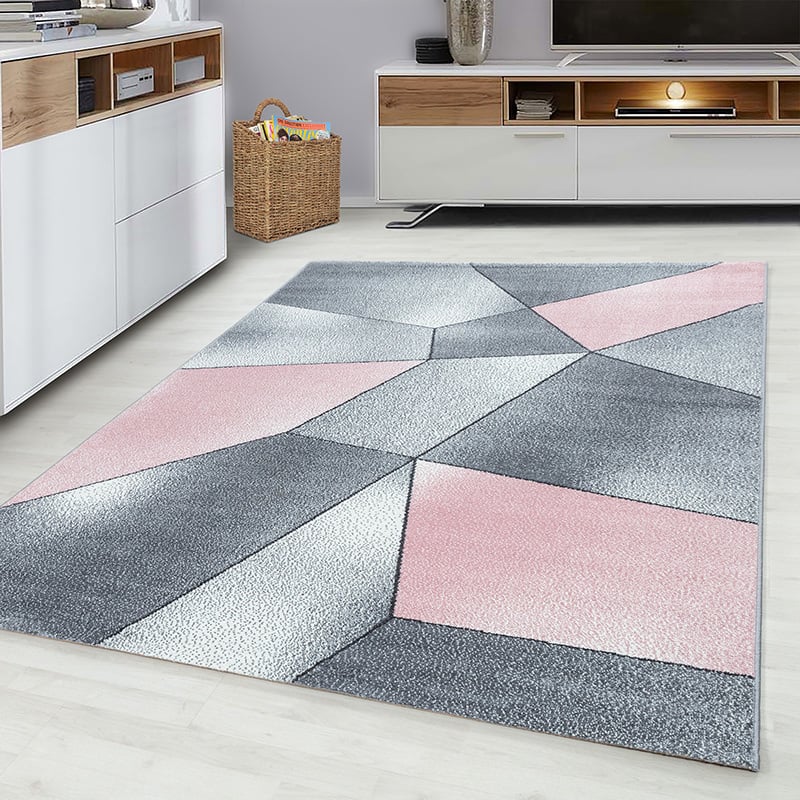 Modern Floor Rug - Brick Pink 1120