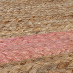 Jute floor rug - Grazo Natural/Pink