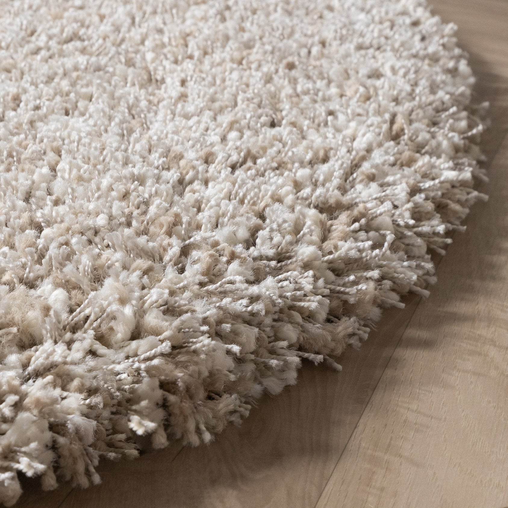 Round shaggy rug - Yves Beige