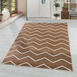 Low-pile floor rug - Smoothly Weave Brown/White