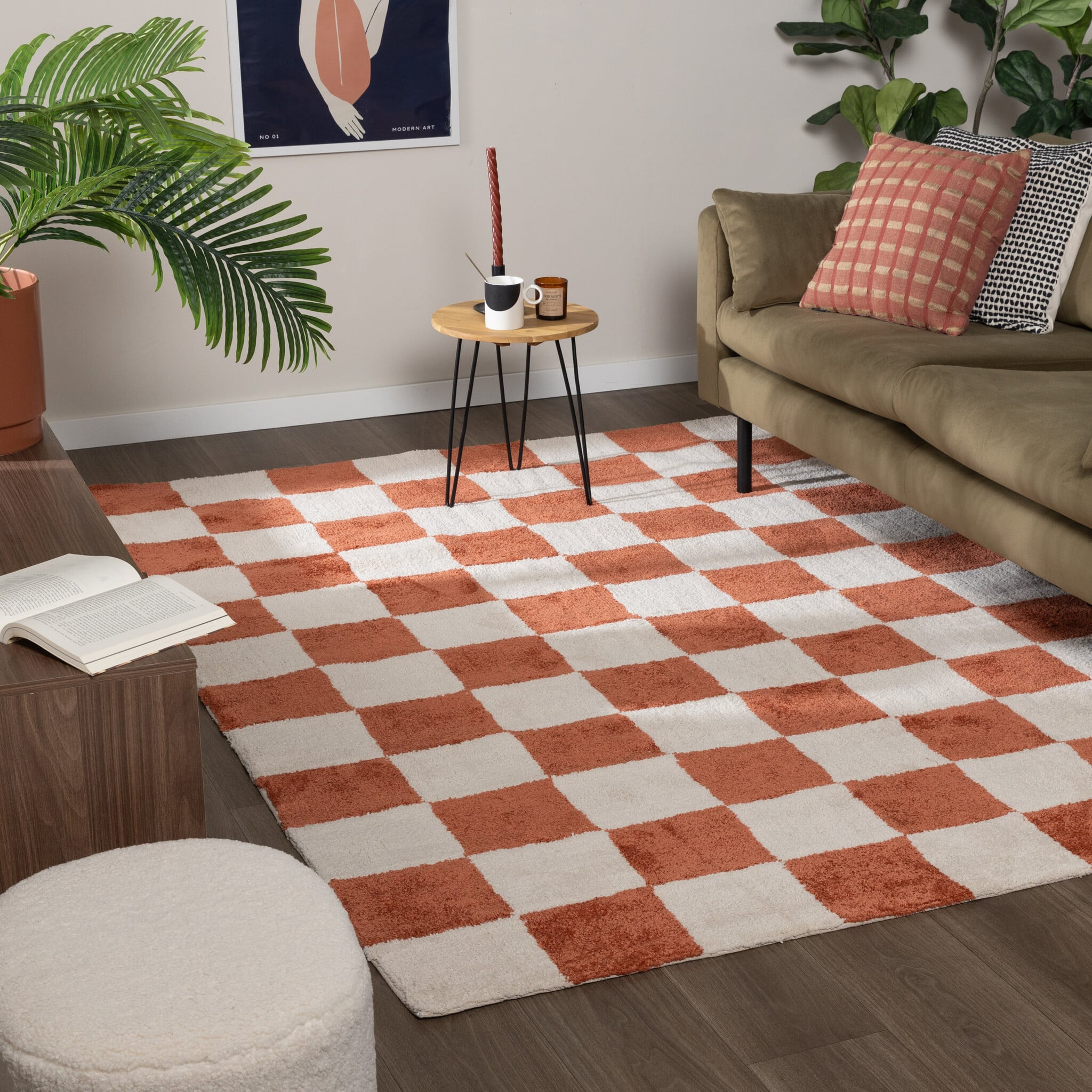 Checkerboard Rug - Blox Terracotta